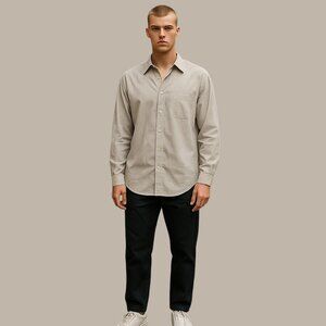 Banana Republic Slim Fit Long Sleeve Button Up Oxford Shirt-Size L-Blue & White